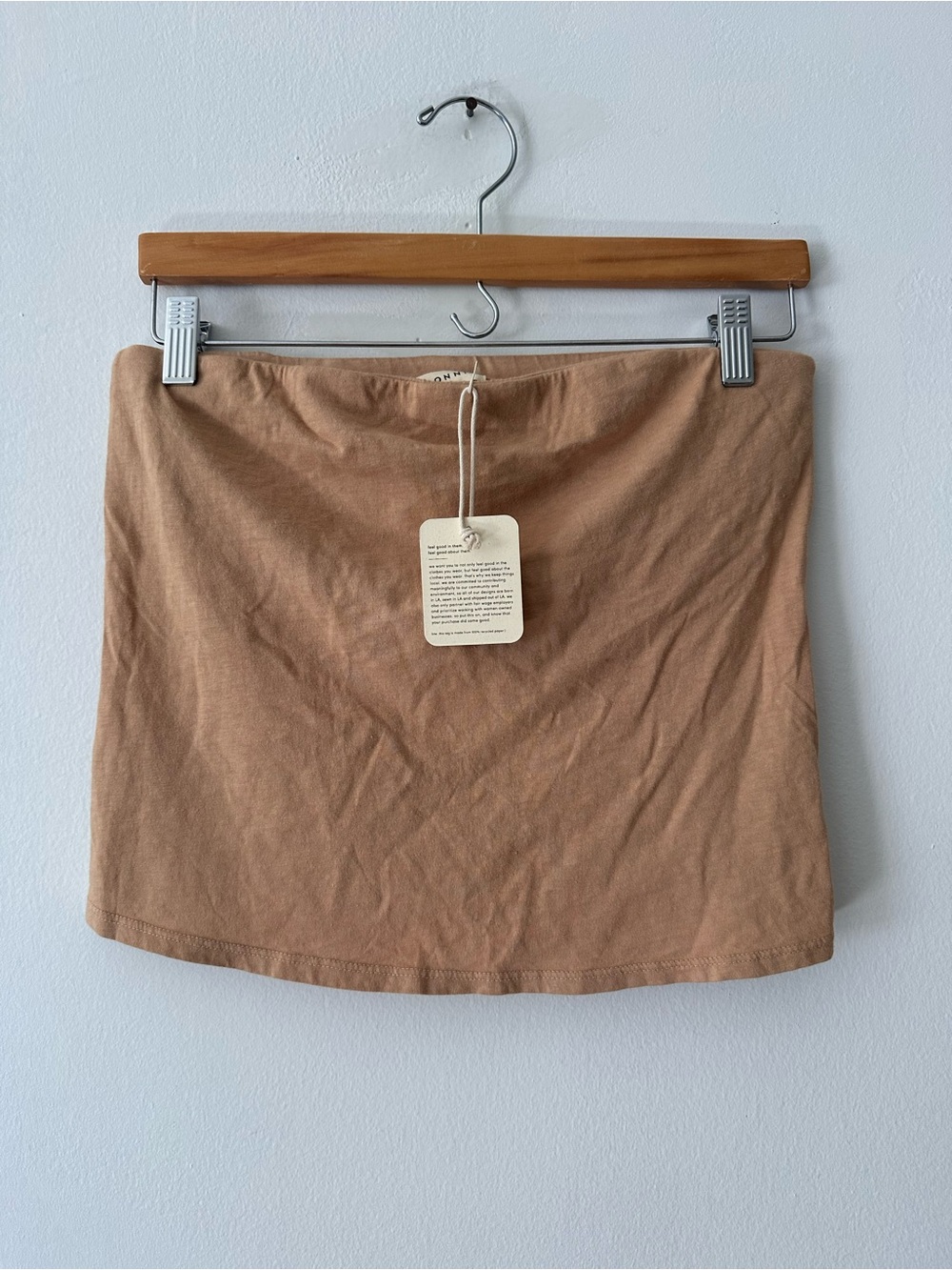 NWT Donni. Tube Top khaki shelf bra cotton size medium